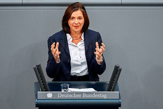 Katrin Gring-Eckardt ist wieder Bundestagsvizeprsidentin.  | Foto: JOHN MACDOUGALL (AFP)