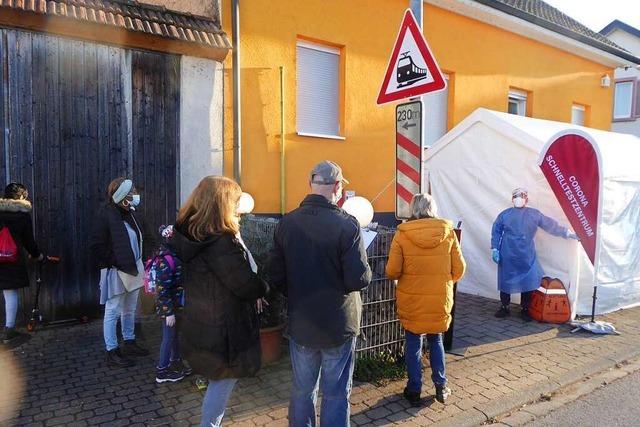 Reger Betrieb im Eichstetter Schnelltestzentrum