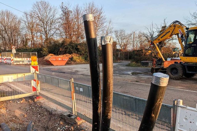 Zwischen Wyhlen und Herten wird derzeit eine Versorgungsleitung gebaut.  | Foto: Heinz und Monika Vollmar