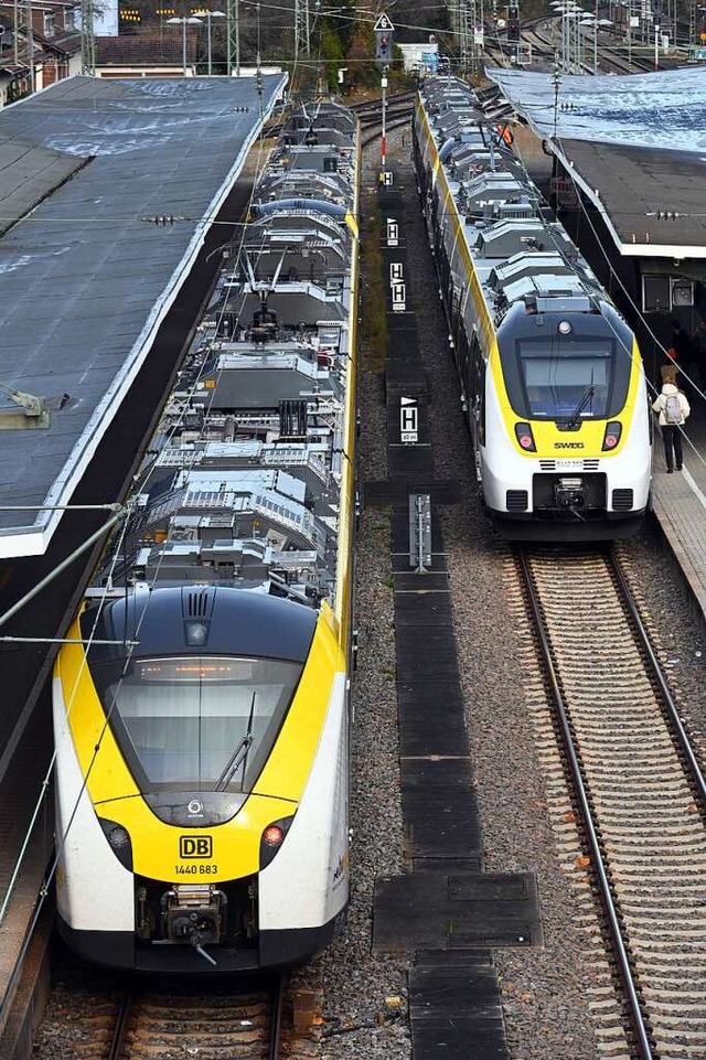 Breisgau-S-Bahn im Bahnhof von Freiburg  | Foto: Thomas Kunz