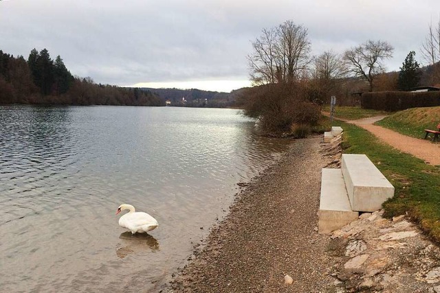 Morgenidylle am Rheinufer bei Brennet: Die Sitzbnke laden zum Verweilen ein.  | Foto: Annemarie Rsch