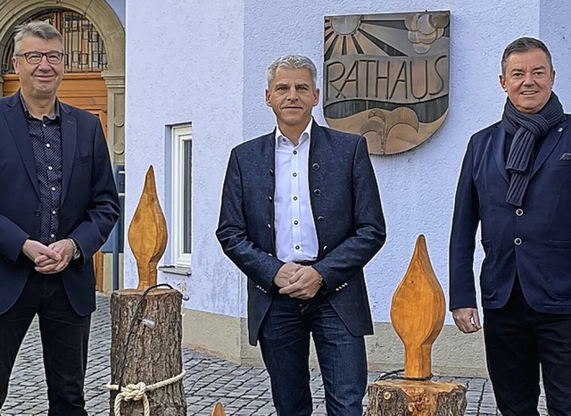 Rolf Rubsamen, Patrick Rapp und Volker Kieber im Austausch  | Foto: Wolfgang Mieske