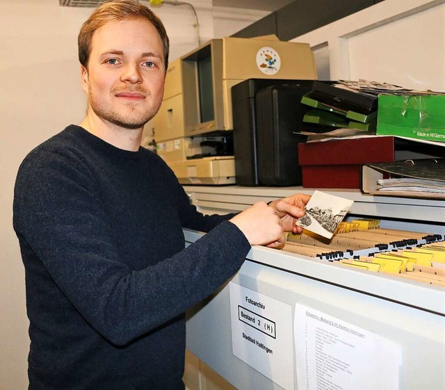 Thilo Baumgartner bei der Arbeit im Archiv  | Foto: Stadtverwaltung Weil am Rhein