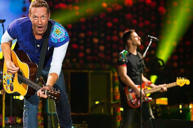 Mit drei weiteren Alben neuer Coldplay...s) nicht mehr mit der Band ins Studio.  | Foto: Scott Roth (dpa)
