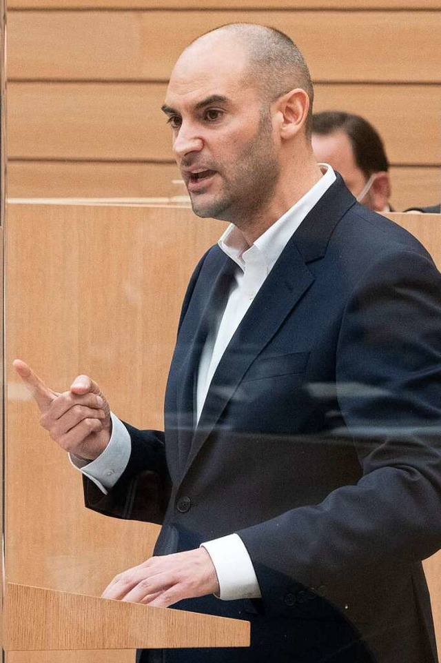 Finanzminister Danyal Bayaz (Die Grne...ieser Woche im Stuttgarter Landtag ...  | Foto: Nicole Eyberger (dpa)