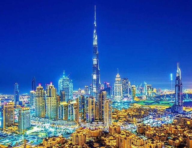 Dubais nchtliche Skyline mit dem Burj Khalifa  | Foto: Rastislav Sedlak