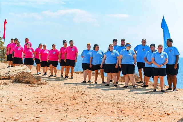 Die Teilnehmerinnen und Teilnehmer am Strand von Naxos.  | Foto: SAT.1/Julia Feldhagen