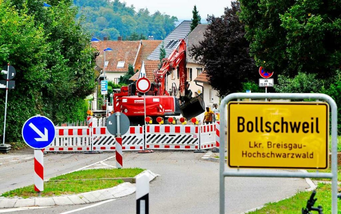 Gesperrt: Umwege fahren mussten Autofa...g der  Ortsdurchfahrt von Bollschweil.  | Foto: Siegfried Gollrad
