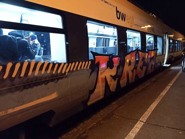 Graffiti auf der neuen Elztalbahn  | Foto: Joachim Mller-Bremberger