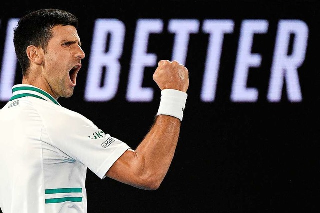 Novak Djokovic bei seinem Sieg bei den Australian Open 2021.  | Foto: Andy Brownbill (dpa)