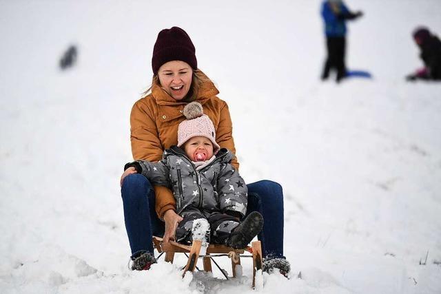 Schnee im Hochschwarzwald reicht noch aus, um rodeln zu gehen