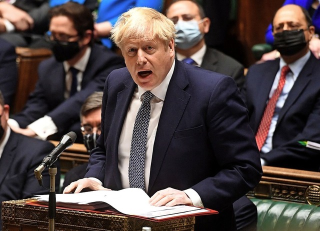 Gab sich reumtig und zerknirscht: Premierminister Boris Johnson  | Foto: JESSICA TAYLOR (AFP)