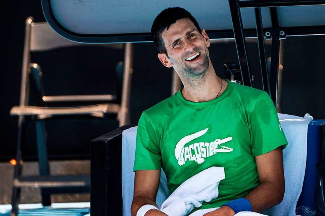 Novak Djokovic nach einer Trainingseinheit in Melboure.  | Foto: MIKE FREY (AFP)