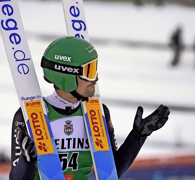 Ratlosigkeit nach dem Sprung? Das darf...genthal das Olympiaticket lsen will.   | Foto: Vesa Moilanen (dpa)