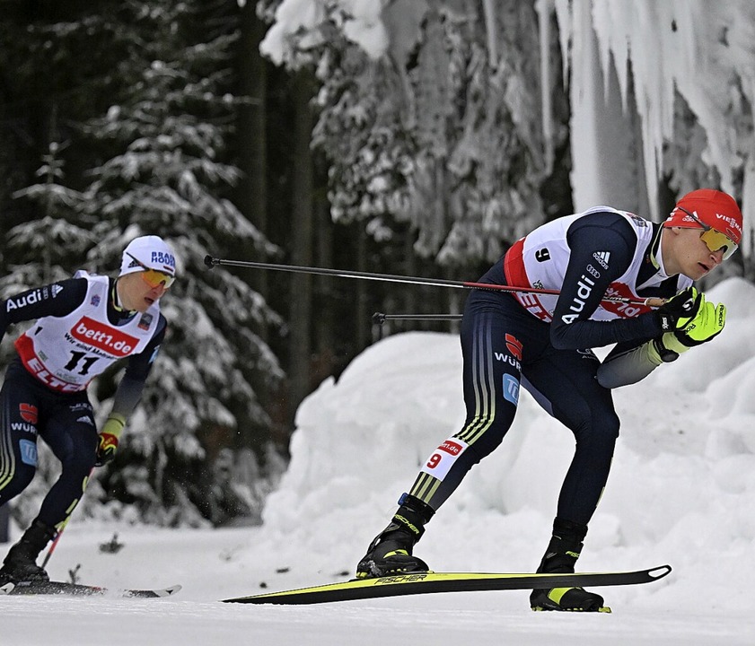 Julian Schmid (rechts) startet bei Olympia, Manuel Faißt (links) nicht.  | Foto: Hendrik Schmidt (dpa)