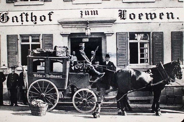 Postkutschenromantik auf der Wehratals...Vor 110 Jahren 1912 war damit Schluss.  | Foto: Hansjrg Bader