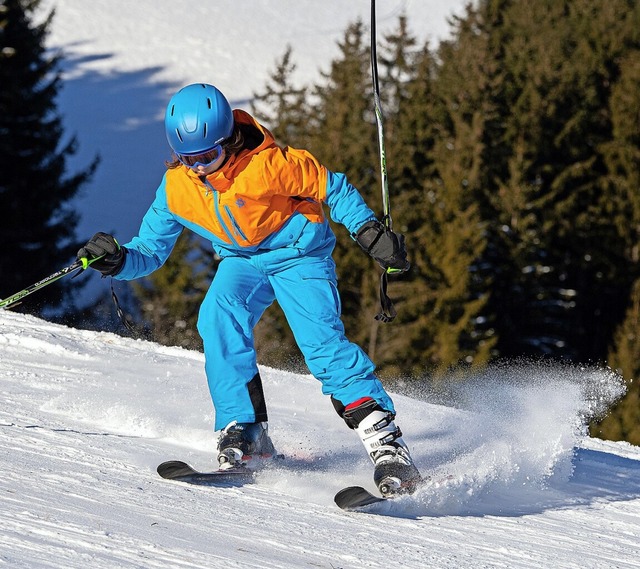 Abfahrtsspa auf der schneeweien Pist...nungszeiten um die  Skifahrer kmmert.  | Foto: Wolfgang Scheu