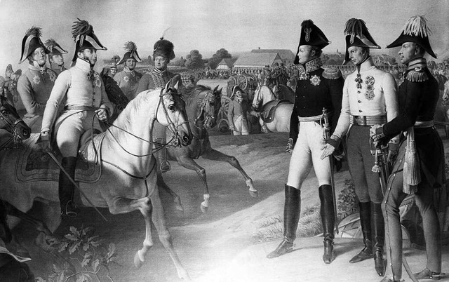 Der russische Zar Alexander I. (links)...nz I. und Knig Friedrich Wilhelm III.  | Foto: ullstein bild