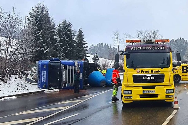 Welch Ausma ein Lastwagenunfall haben...nem Unfall im Hllental Anfang Januar.  | Foto: Fred Bank