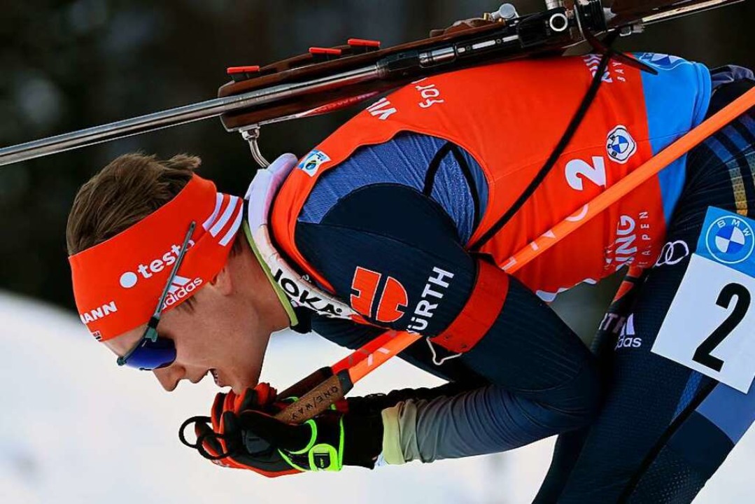 Biathlet Benedikt Doll von der SZ Breitnau hat Medaillenchancen.  | Foto: CHRISTOF STACHE (AFP)