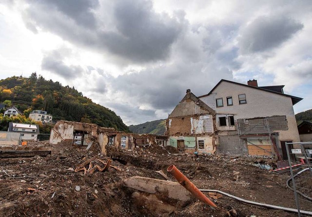 Nach der Flutkatastrophe im Juli ist l...nd im Moment auf Brennholz angewiesen.  | Foto: Boris Roessler (dpa)