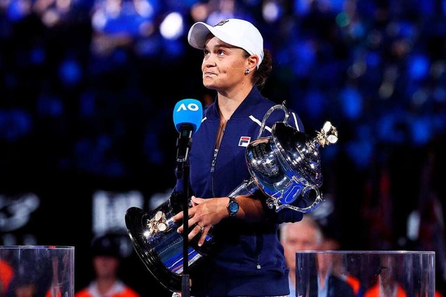 Ashleigh Barty hat sich als erste aust...8 zur Australian-Open-Siegerin gekrt.  | Foto: AARON FRANCIS (AFP)