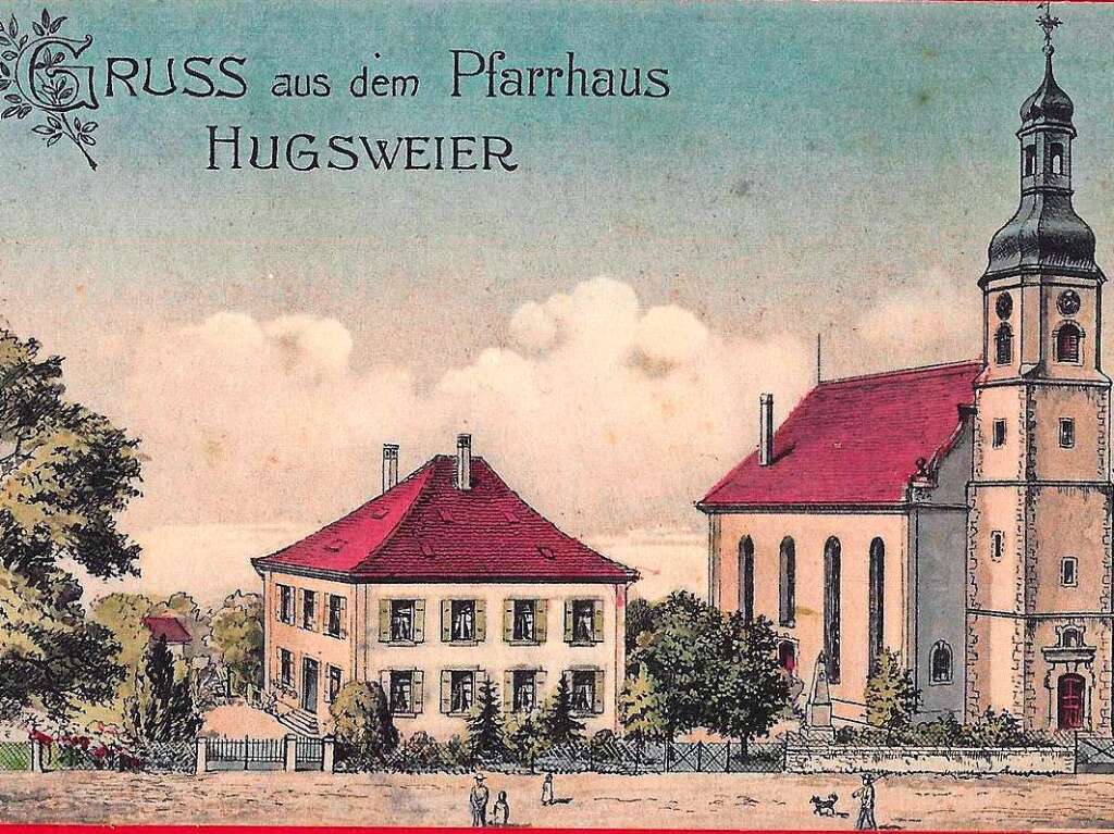 Pfarrhaus und Kirche  (1921)