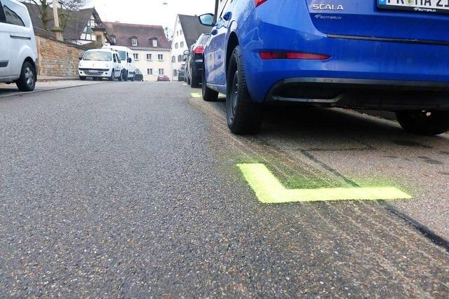 Testlauf mit markierten Parkbuchten in Kirchhofen