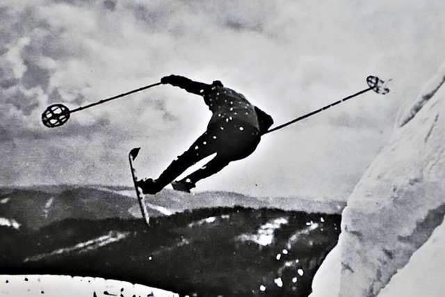Schwarzwaldmaler Franz Eberlin springt an der Seebuckwchte  | Foto: Archiv Gnther Schmidt