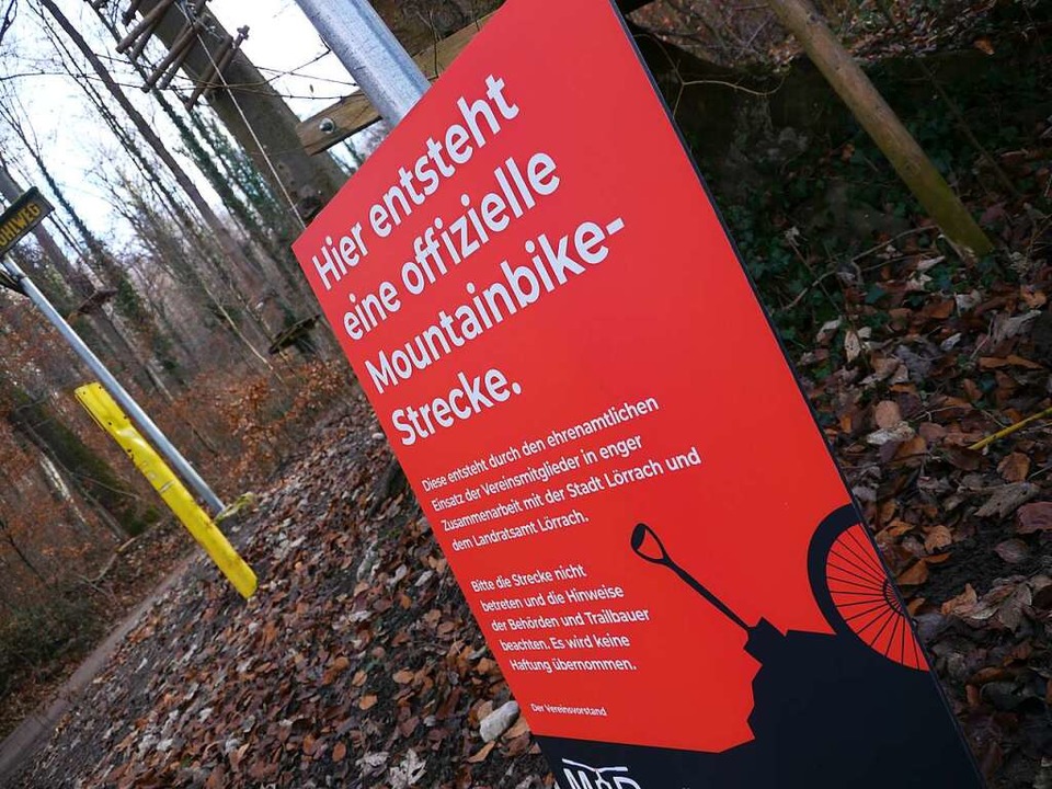 Plakate im Wald bei der Jugendherberge  | Foto: Willi Adam