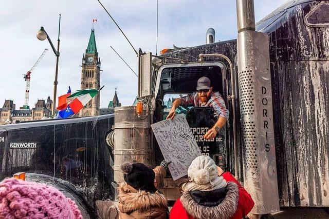 Landesweites Entsetzen ber aggressive Trucker in Kanada