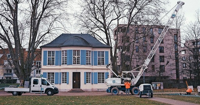 Arbeiten vor dem Billet&#8217;schen Schlssle im Brgerpark.   | Foto: Fabian Linder