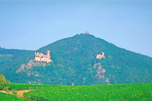 Stolz thronen die St. Ulrichsburg (lin...nden lassen sich die Burgen erwandern.  | Foto: PR / Hueber, ADT Haute-Alsace