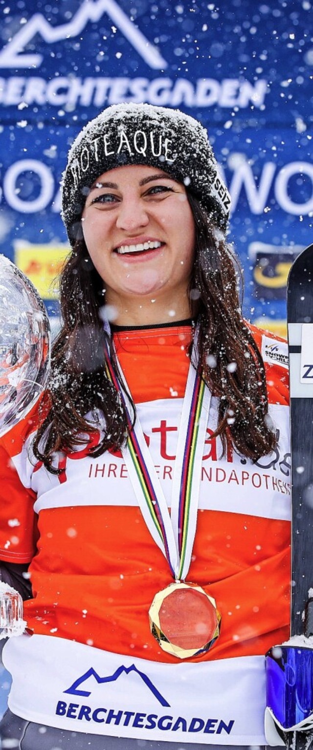 Ramona Hofmeister gewann 2021 den Gesamtweltcup im Snowboard.  | Foto: GEPA pictures/ Jasmin Walter via www.imago-images.de