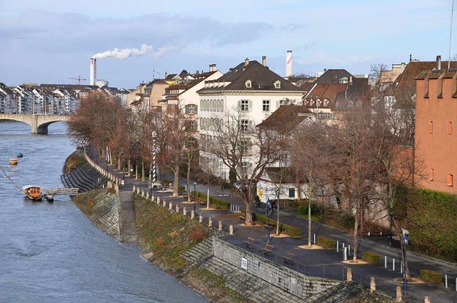 Das Kleinbasler Rheinufer soll besser gegen Hochwasser geschtzt werden.  | Foto: Daniel Gramespacher