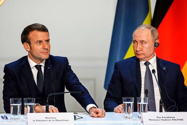 Ein Bild aus friedlicheren Zeiten: Emm...bei einer gemeinsamen Pressekonferenz.  | Foto: Ludovic Marin (dpa)