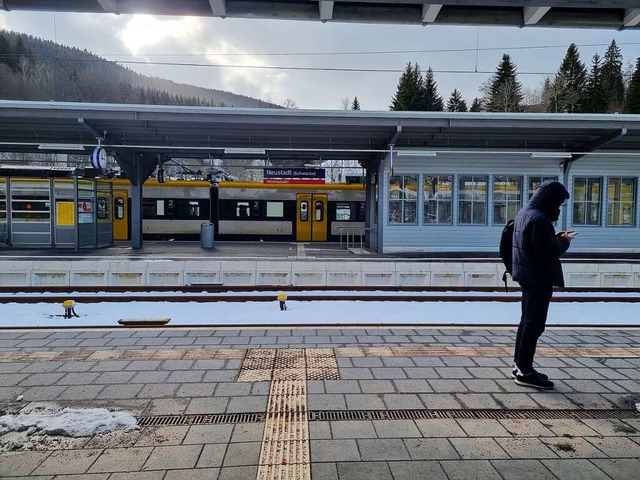 Ob er am Smartphone die nchste Zugverbindung sucht?  | Foto: Klossek-Lais