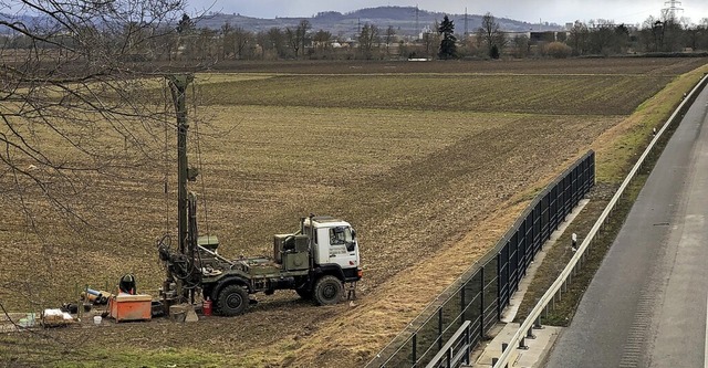 Eine Bohrung von 25 Meter Tiefe zwischen Mahlberg und Grafenhausen  | Foto: Rudi Rest