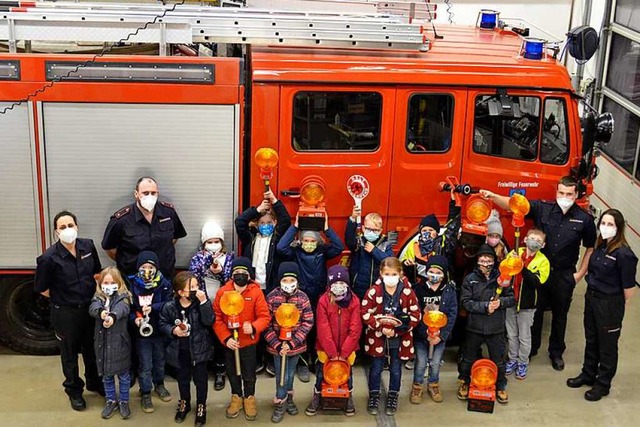 Die Kinderfeuerwehr Mengen gibt es sei... der Feuerwehrnachwuchs im Gertehaus.  | Foto: Sophia Hesser