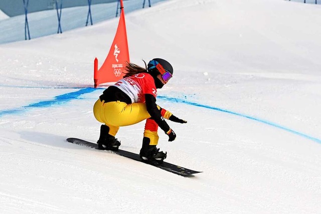 Jana Fischer in Aktion auf der olympischen Piste  | Foto: Angelika Warmuth (dpa)