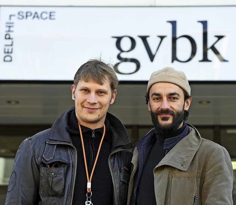 Daniel Vollmer und John Massoud von Delphi-Space vor der neuen Spielsttte  | Foto: Rita Eggstein