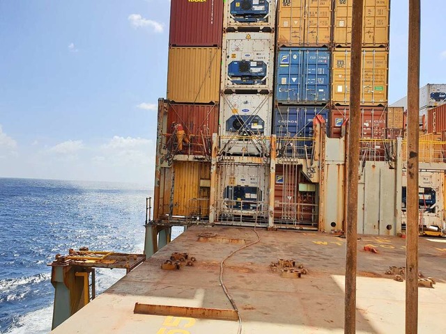 Die Conna auf hoher See &#8211; manchmal mit bis zu 3150 Containern an Bord  | Foto: Kathrin Groth