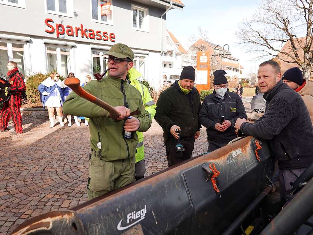 Eindrcke vom Narrenbaumstellen in Grwihl