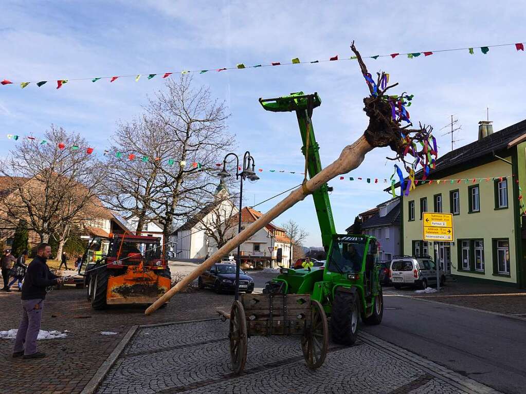 Eindrcke vom Narrenbaumstellen in Grwihl