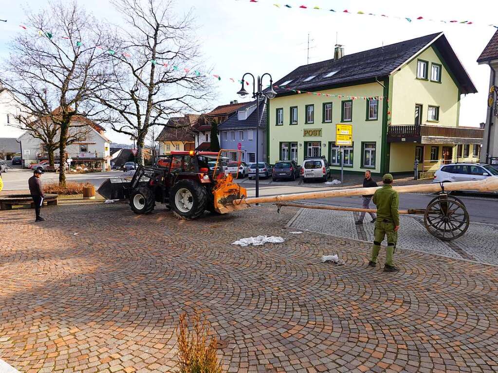 Eindrcke vom Narrenbaumstellen in Grwihl