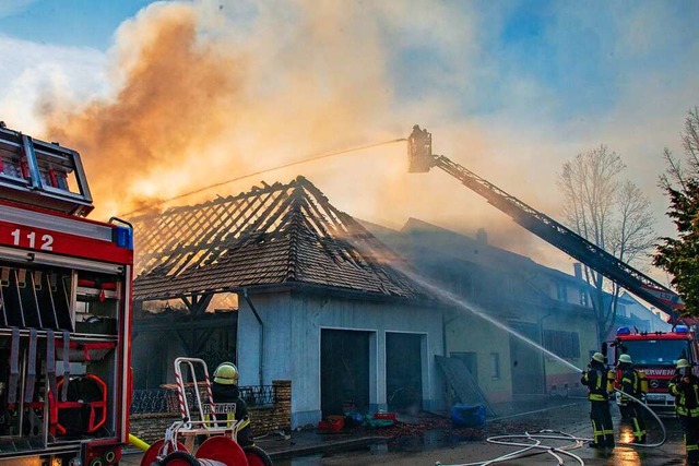 In der Luisenstrae in Ettenheim brannte ein Anbau.  | Foto: Olaf Michel
