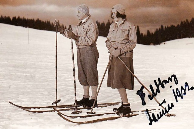 Top-modisch ausgestattet prsentiert s... Winter 1932 auf der Piste am Seebuck.  | Foto: Archiv Gnther Schmidt