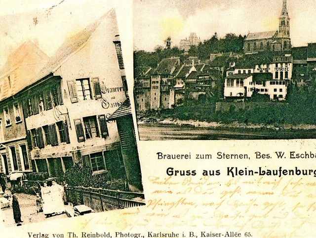 Foto und Postkarte von Brauerei und Ga...enburg stammen wohl aus das Jahr 1900.  | Foto: Stadtarchiv Laufenburg