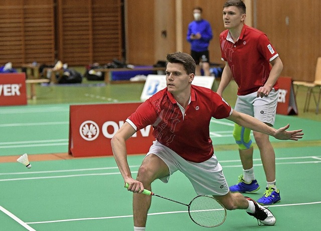 Mussten ihre  zweite Doppelniederlage ...Brder Jonas (vorne) und Lukas Burger   | Foto: Wolfgang Kuenstle