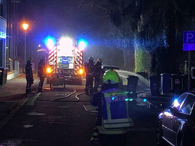 Mlltonnenbrand in der Bahnhofstrae  | Foto: Feuerwehr Waldkirch